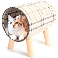 Casa cilíndrica de madera para gatos diseño escocés_thumbnail